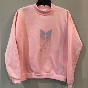 Women's BTS K-Pop Crewneck Sweatshirt - Size: 2XL Color: Pink